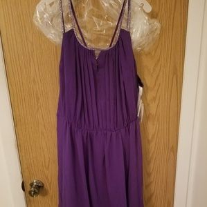 New David's Bridal beaded strappy purple dress